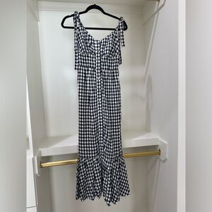 J. Crew Black and White Checkered Maxi Dress
